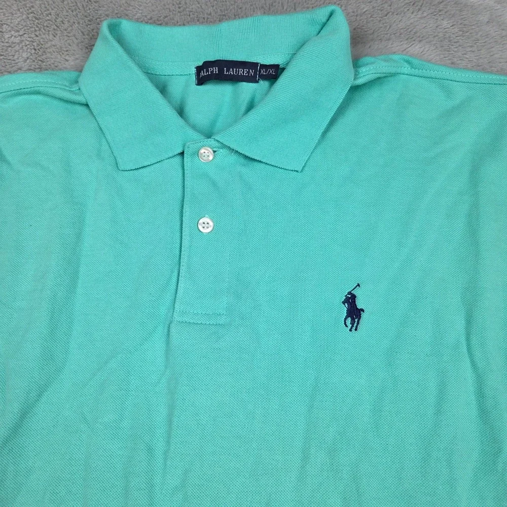 Ralph Lauren Polo Shirt Mens XL Short Sleeve Pique Pony Logo Mint Green Classic